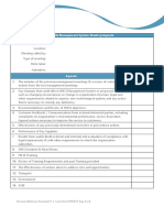 SHEQ Management System Meeting Agenda Sample