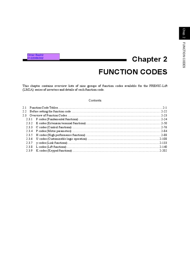 FRENIC LIFT LM2-Code | PDF | Power Inverter | Acceleration