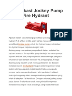 Spesifikasi Jockey Pump Untuk Fire Hydrant