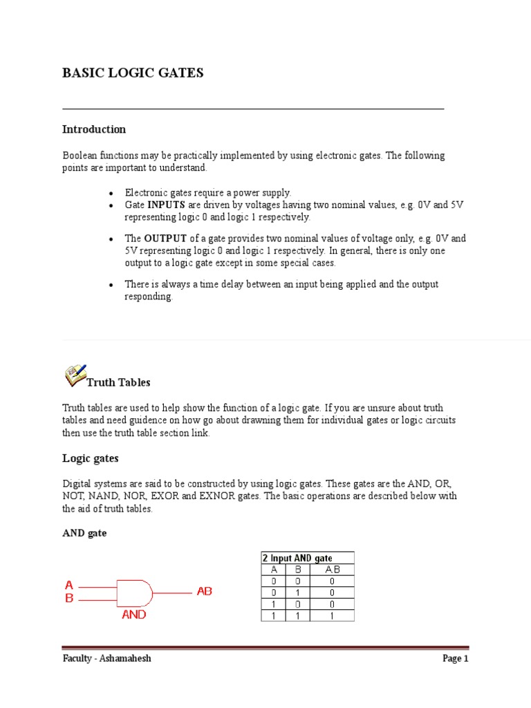 Basic Logic Gates - Pe | PDF | Logic Gate | Digital Electronics