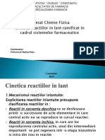 Cinetica reactiilor in lant ramificat cu aplicatii in domeniul farmaceutic