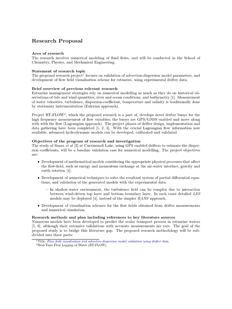 Research Proposal Example PDF | PDF | Computer Simulation | Fluid Dynamics