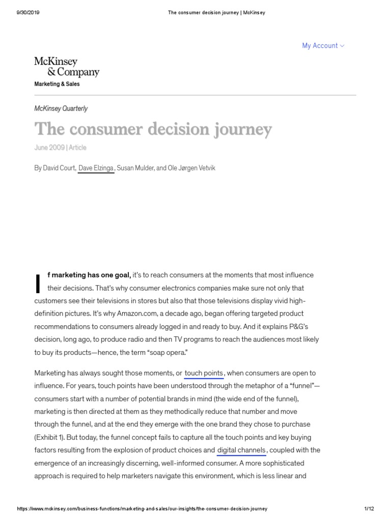 The Consumer Decision Journey - McKinsey PDF | PDF | Brand | Marketing