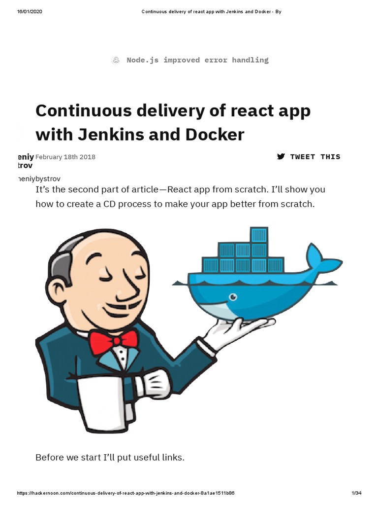 React CD with Jenkins & Docker | PDF | Free Software | Information ...