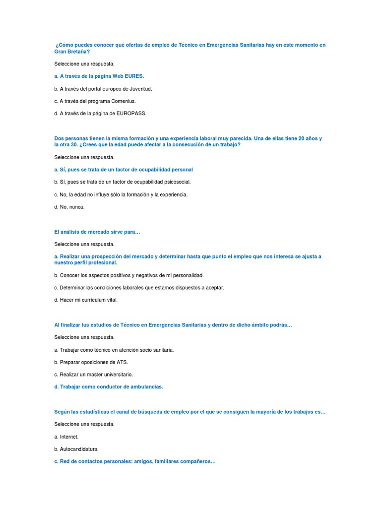 FOL Test Tecnico Emergencias PDF | PDF | Derecho laboral | Conflicto ...