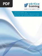 Certificado de Profesionalidad Operaciones Basicas de Restaurante y Bar HOTR0208