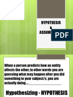 Hypothesis & Assumptions Explained