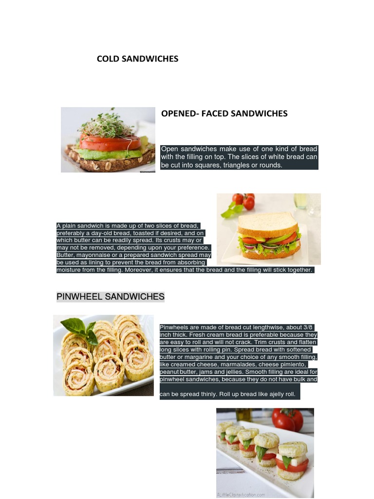 Sandwiches Pdf Sandwich Breads