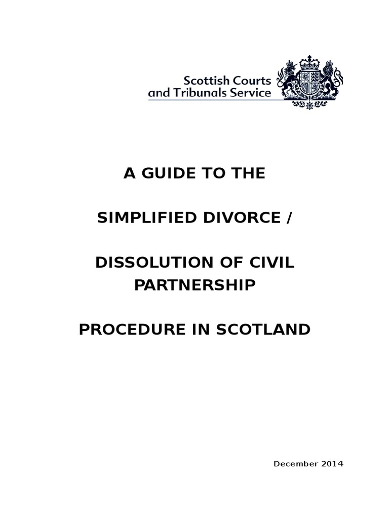 Simplified Divorce And Dissolution Of Civil Partnership Guidance Notes