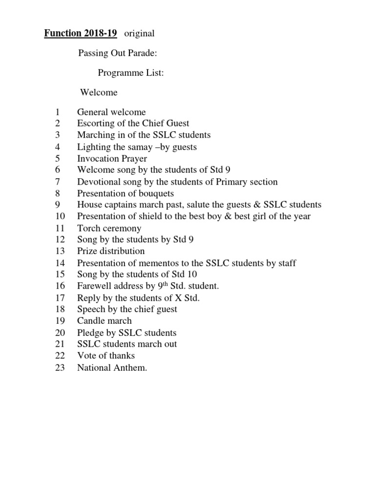 Prize Distribution Ceremony Script | PDF | Prayer