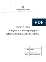 Las Mujeres en El Discurso Pedagógico de La Historia. Exclusiones, Silencios y Olvidos