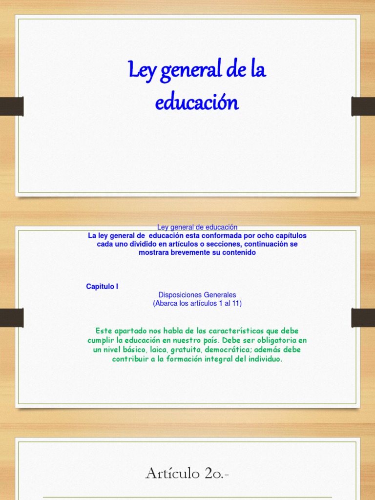 Resumen de la Ley General de Educación | PDF | Educación Secundaria ...