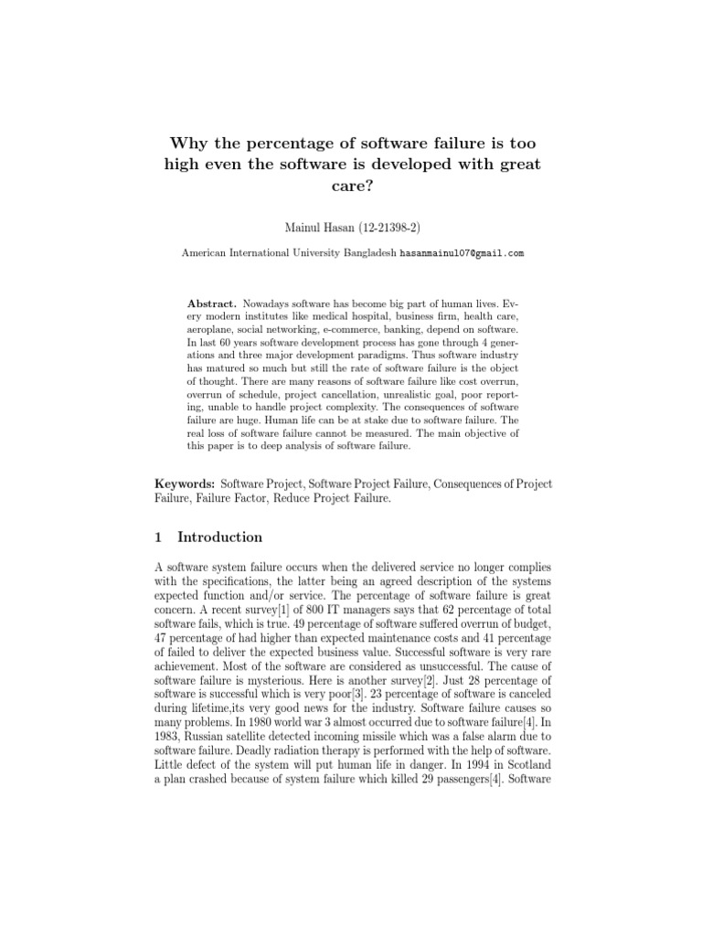 Analyzing Software Project Failures | PDF | Software Development ...