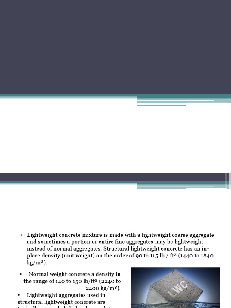 Light Weight Concrete Pdf Construction Aggregate Concrete