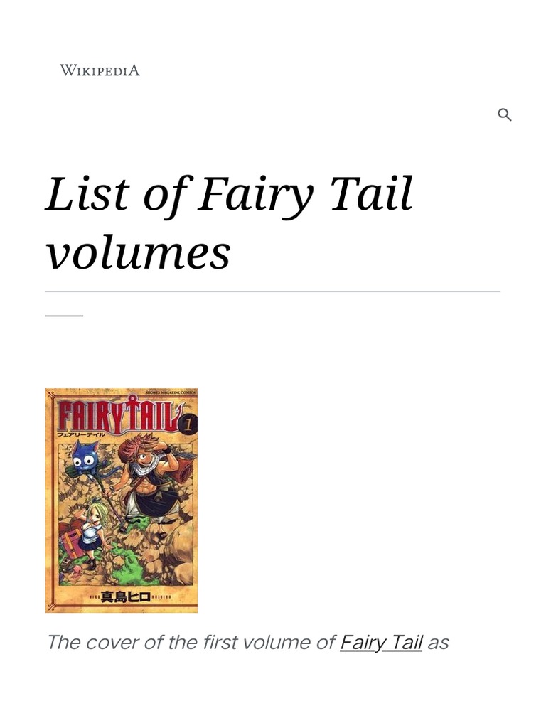 List Of Fairy Tail Volumes Pdf Asian Comics Anime