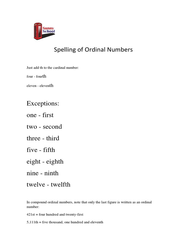 Ordinal number visual data 7