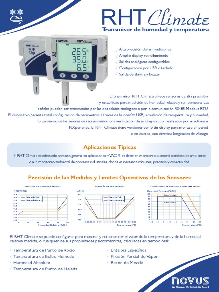 Transmisor RHT Climate: Humedad y Temperatura | PDF | Humedad relativa ...