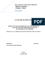 Impactul Managementului Resurselor Umane Asupra Performantelor Economice Ale Firmei