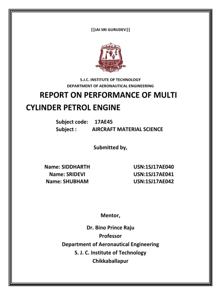 Performance Testing of Multi-Cylinder Engine | PDF | Engines | Internal ...