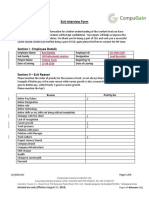 Exit Interview Form Version - 1.1