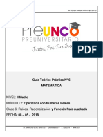 Guía Teórico Práctica Nº 6 Raíces y Racionalización