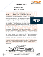 CIRCULAR No. 01 Convocatoria Movilización 21 E