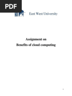 Assignment On Benefits of Cloud Computing