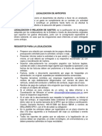 Requisitos para Legalizacion de Anticipos Administrativos