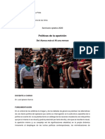 Seminario Políticas de la aparición - La Plata 2020