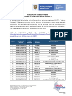 Publicacion Seleccionados Convocatoria Especializaciones4 0 - Op