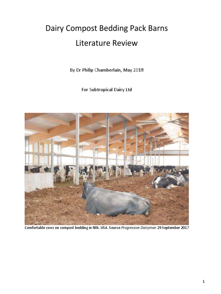 Dairy Compost Bedding Pack Barns Literature Review PDF Compost