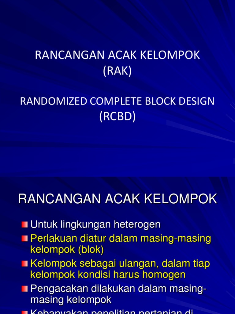 Rancangan Acak Kelompok dalam Pertanian | PDF | Sains & Matematika ...
