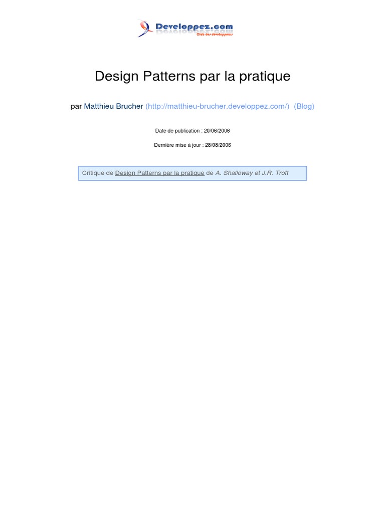 Design Patterns Par La Pratique | PDF | Programmation orientée objet ...