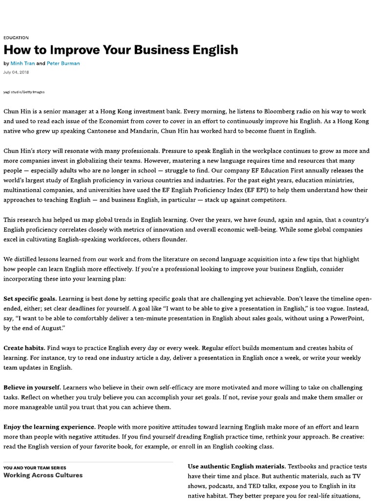 How To Improve Your Business English PDF