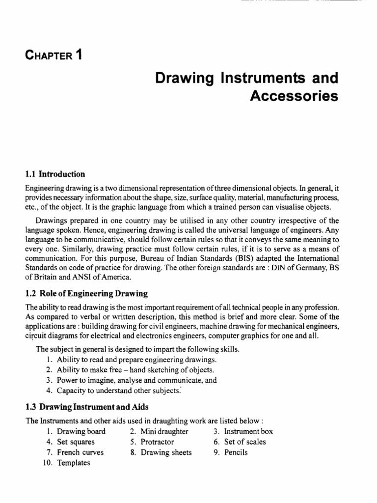 1.drawing Instruments and Accessories PDF Drawing Pencil