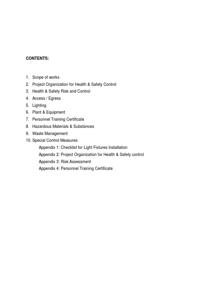 Method Statement for Light Fixture Installation | PDF | Personal ...