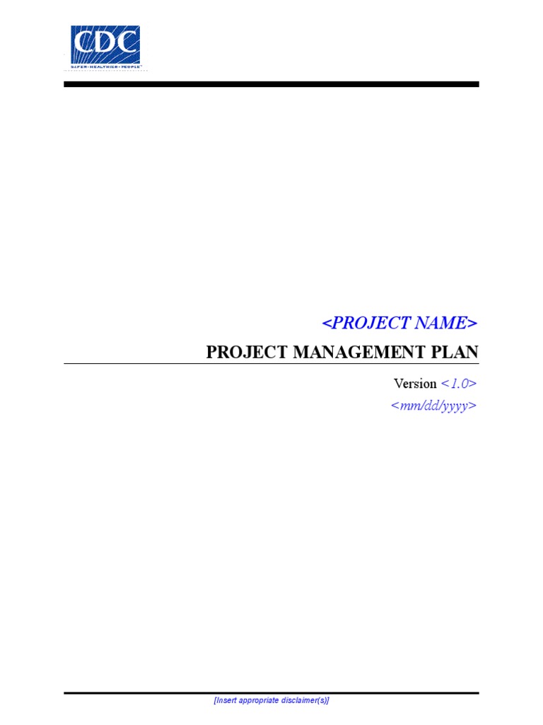 CDC Up Project Management Plan Template | PDF | Software Bug | Cost ...
