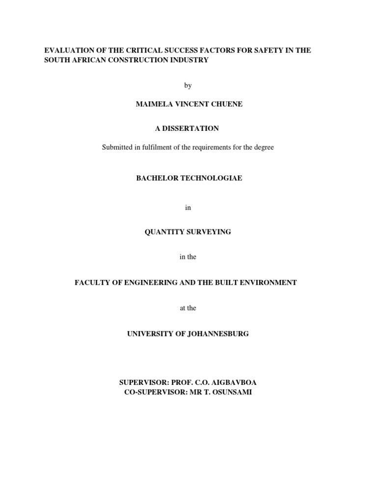 Critical Success Factors For Construction Safety | PDF | Survey ...