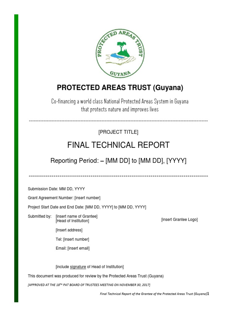 Technical Report Template 21  PDF  Business In Template For Technical Report