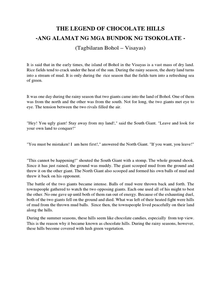 The Legend of Chocolate Hills PDF