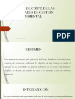 Cálculo de Costo de Las Actividades de Gestión Ambiental