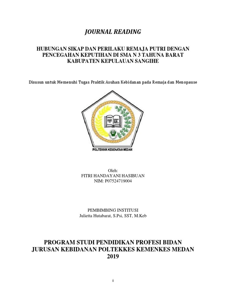 JOURNAL READING Remaja | PDF | Kesehatan Holistik