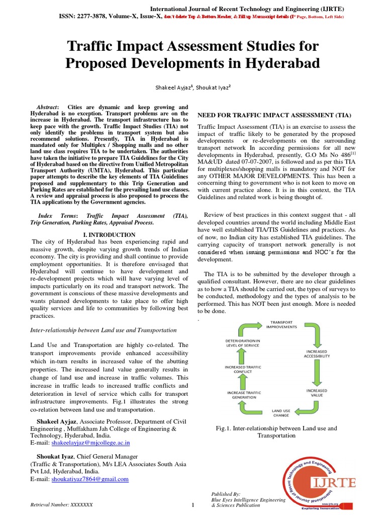TIA Guidelines for Hyderabad Developments | PDF | Parking | Real Estate ...