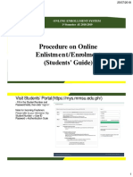 Procedure On Enrolment - Students Portal - Students Guide