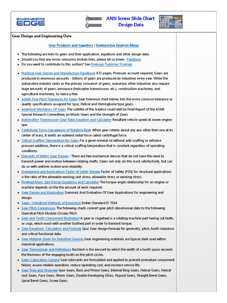 Gear Design Engineering Tools Data Knowledge PDF Gear Machines