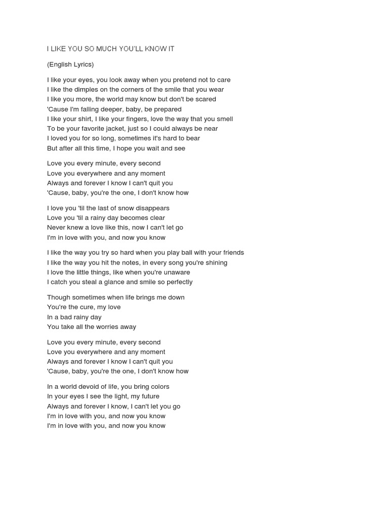 I Love You So Much Song Lyrics