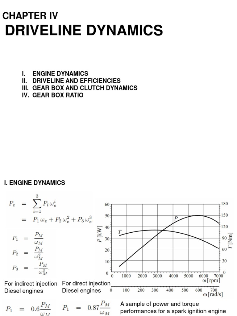 Chapter IV Driveline Dynamics PDF Transmission (Mechanics) Clutch