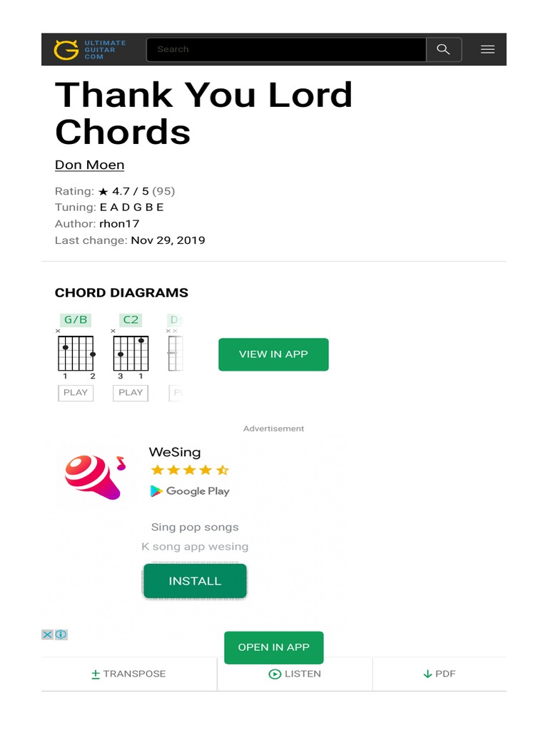 Thank You Lord Chords Song Structure Musical Compositions