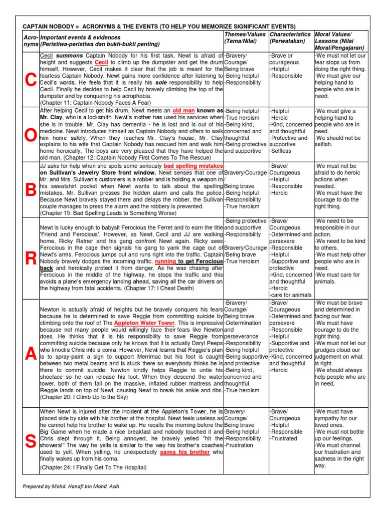 Example essay captain nobody 03 picture
