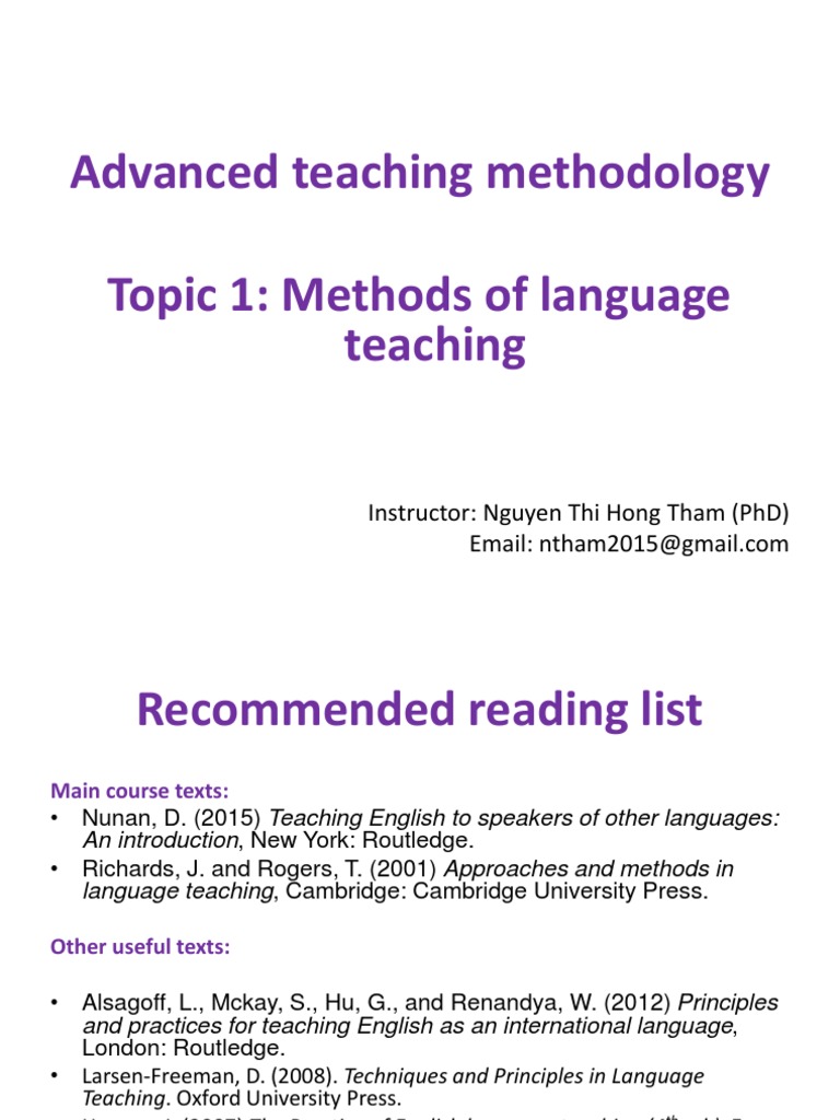 Advanced English Teaching Methods | PDF | Pedagogy | Language Education